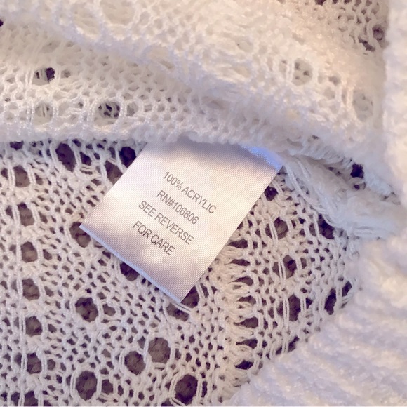 Emily Daniels White Knit Sweater Women Size Large Pullover Open Lightweight Knit - Picture 8 of 8